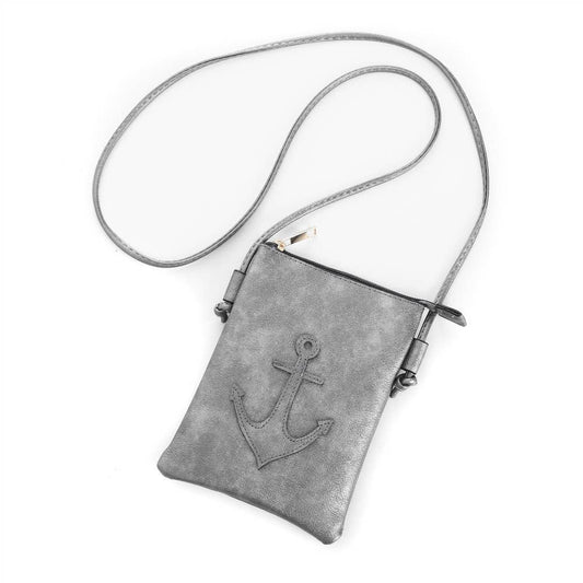 Anchor Crossbody Bag With Cellphone Pocket - Grey