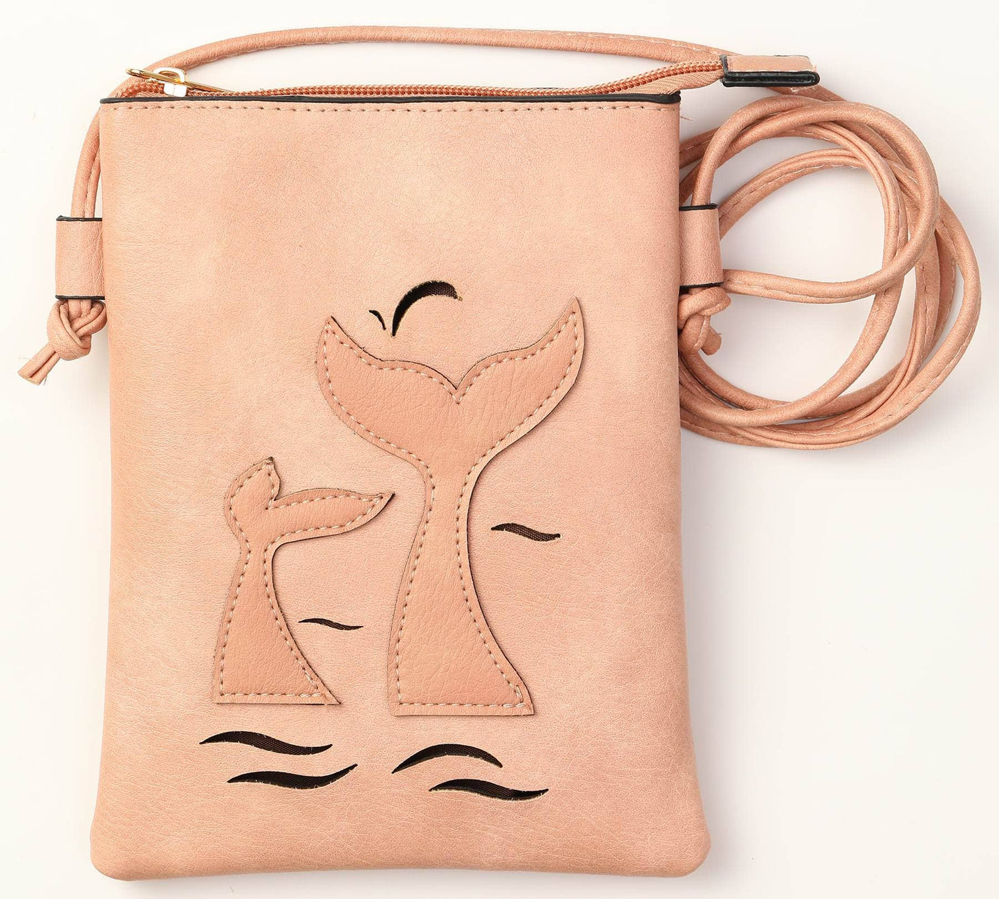 Whale Tail crossbody cellphone bag - Pink