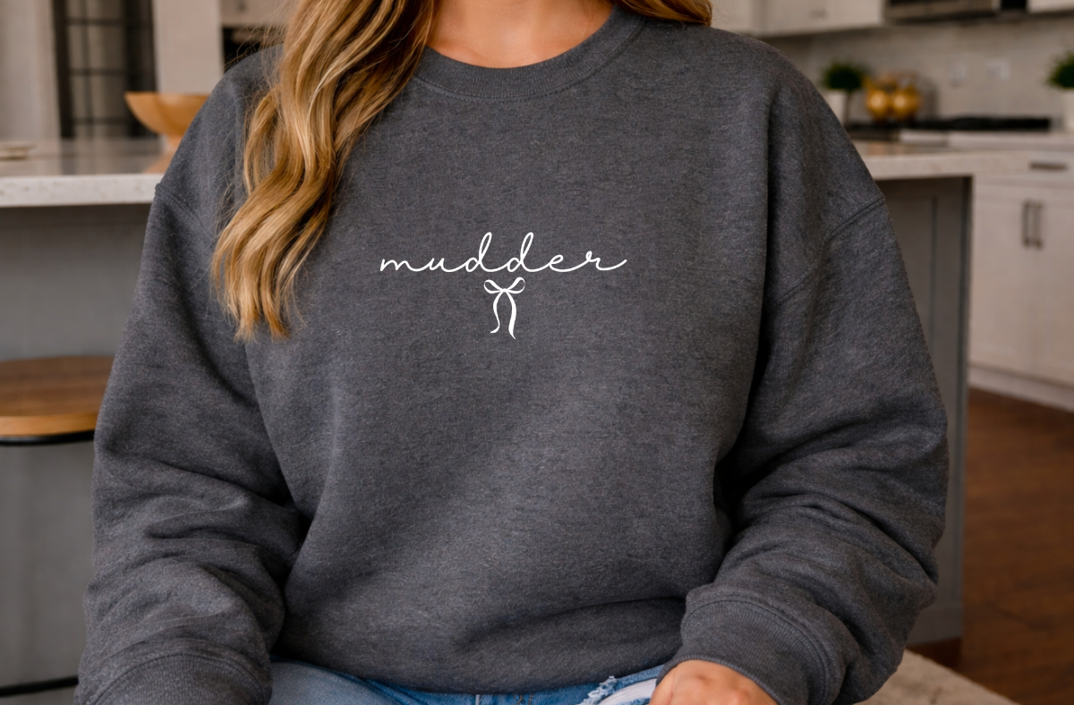 Embroidered Mudder Sweatshirt with Bow