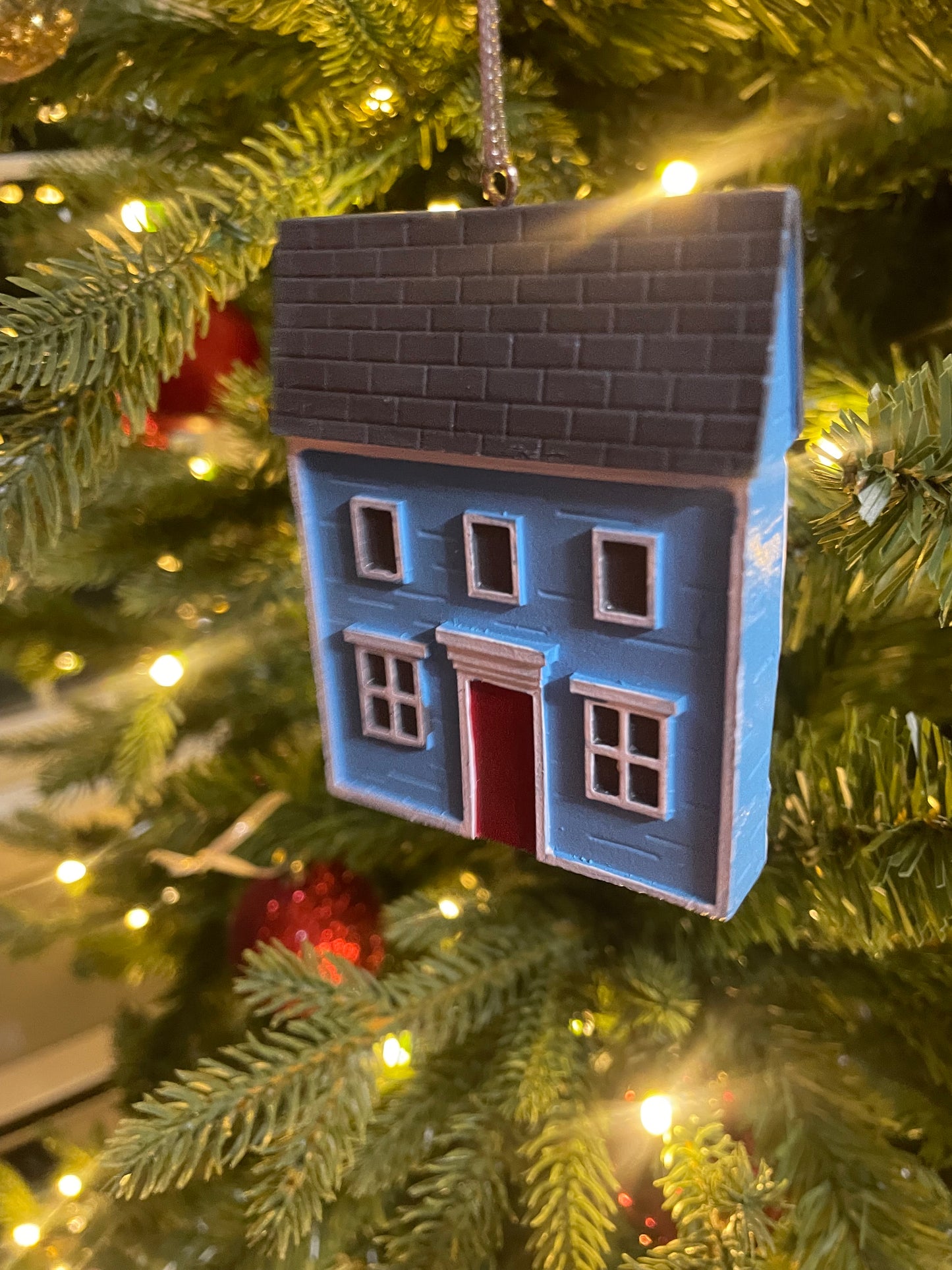 Saltbox House Ornament - Blue
