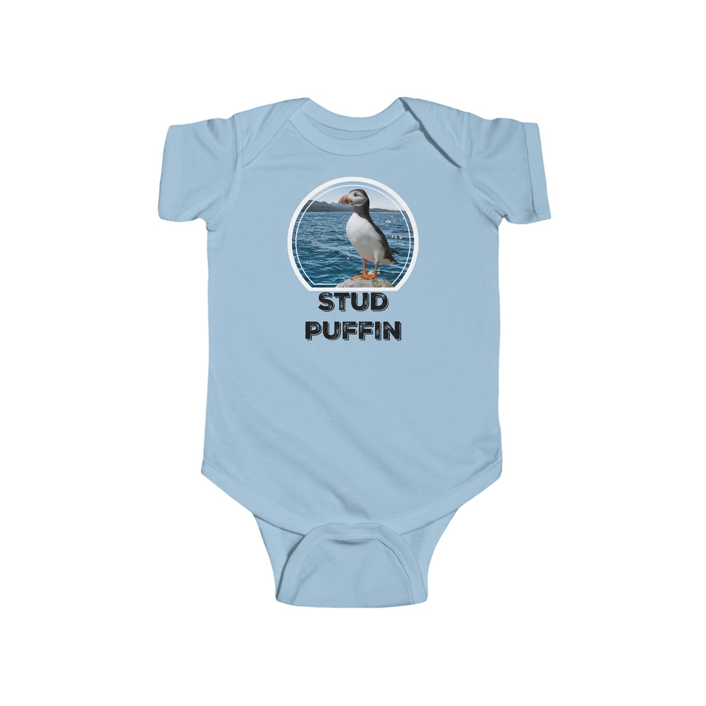 Stud Puffin Baby Bodysuit Onesie NB-18m 7 Colors P02