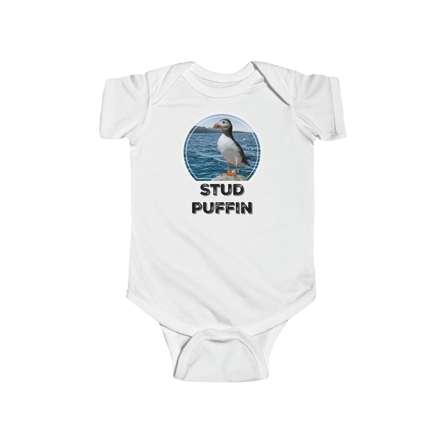 Stud Puffin Baby Bodysuit Onesie NB-18m 7 Colors P02