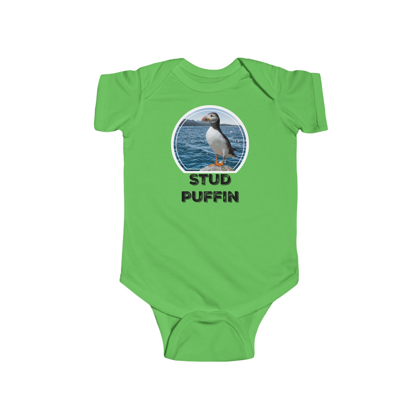 Stud Puffin Baby Bodysuit Onesie NB-18m 7 Colors P02