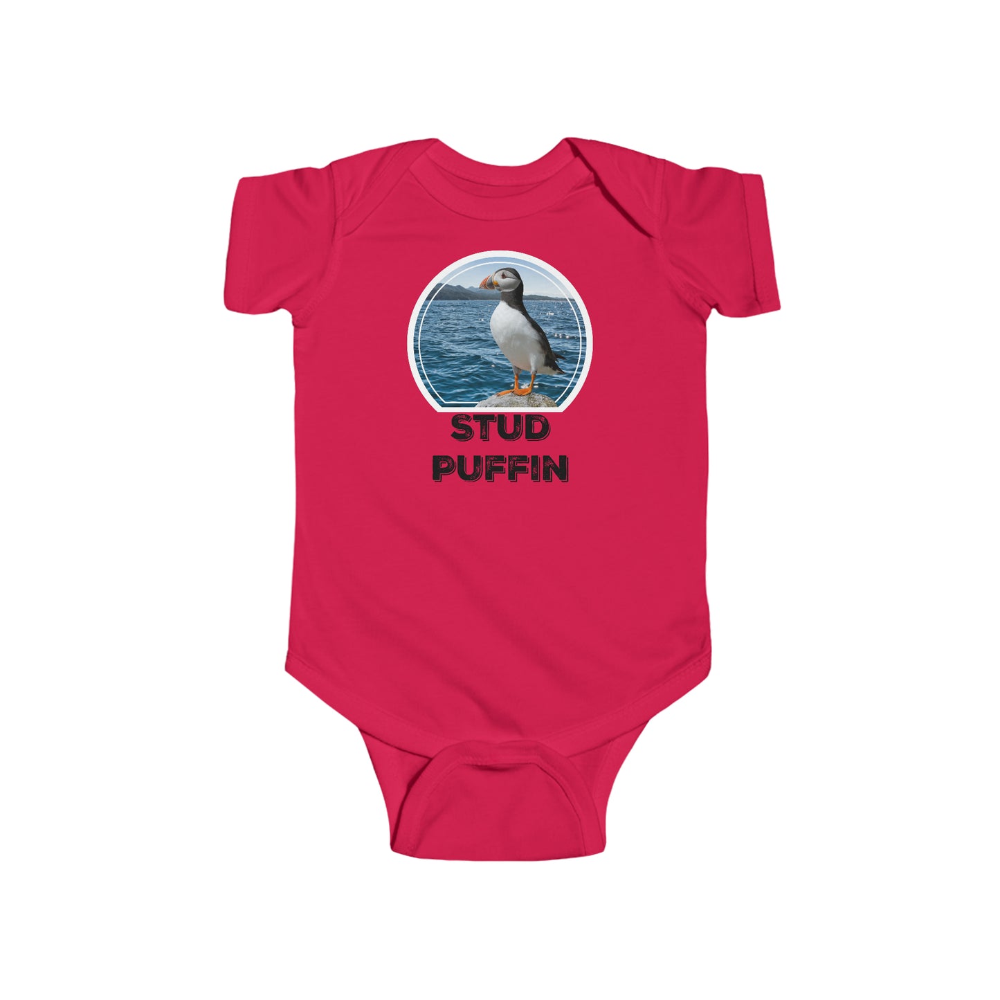 Stud Puffin Baby Bodysuit Onesie NB-18m 7 Colors P02