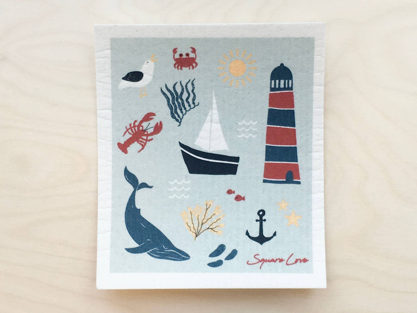 Maritime Icons Swedish Dishcloth BIODEGRADABLE & COMPOSTABLE