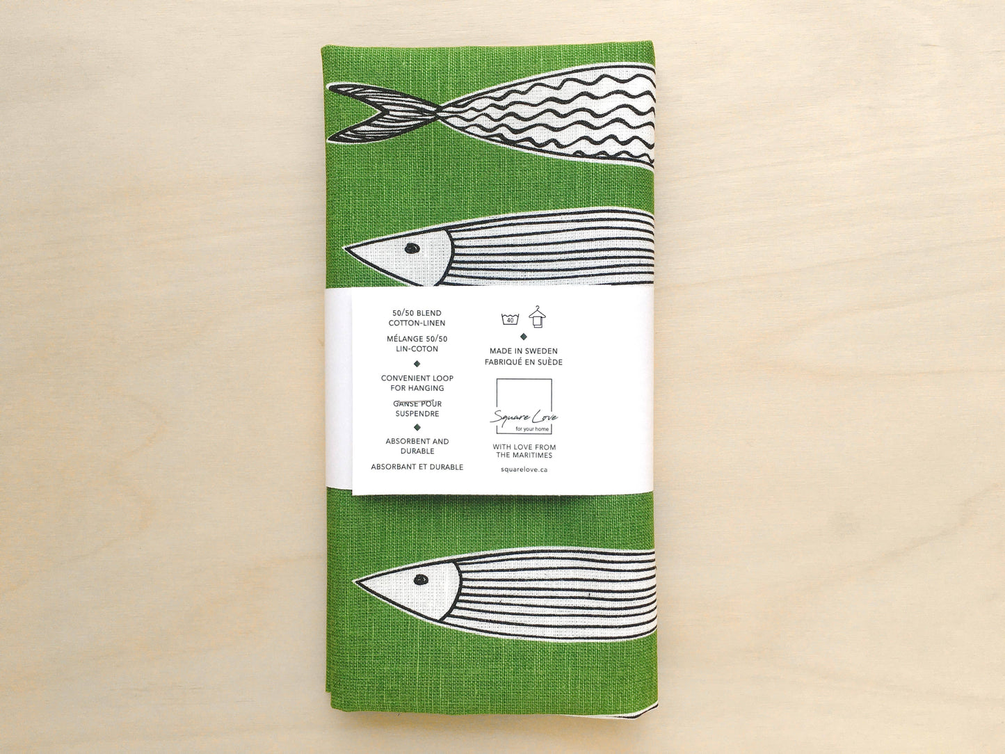 Fish Linen Blend Tea Towel