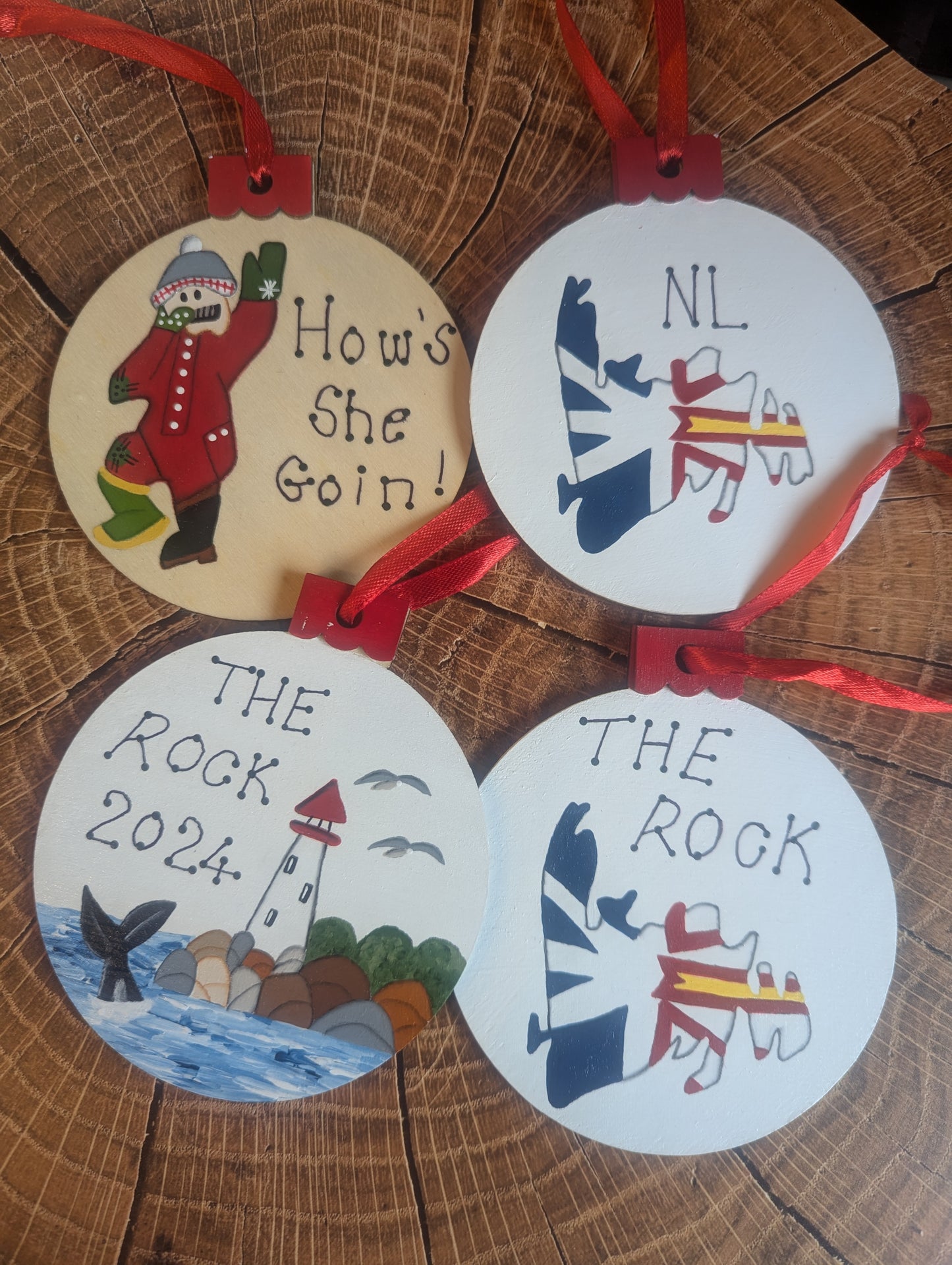 Hand Painted Newfoundland Bulb Ornaments