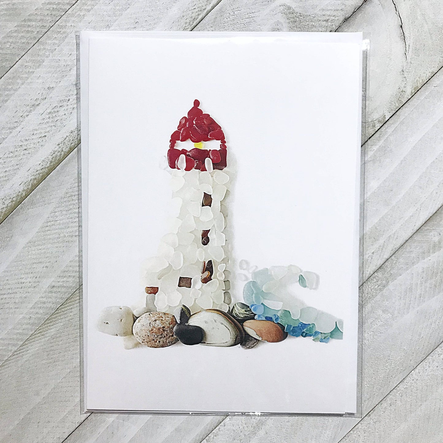 Lighthouse Sea Glass Greeting card, all occasion