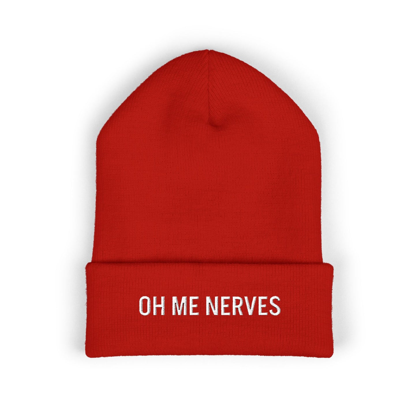 OH ME NERVES Cuffed Beanie (Embroidery)