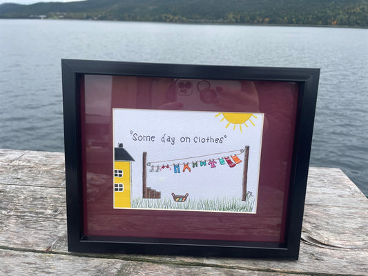 Some day on clothes hand painted picture frame