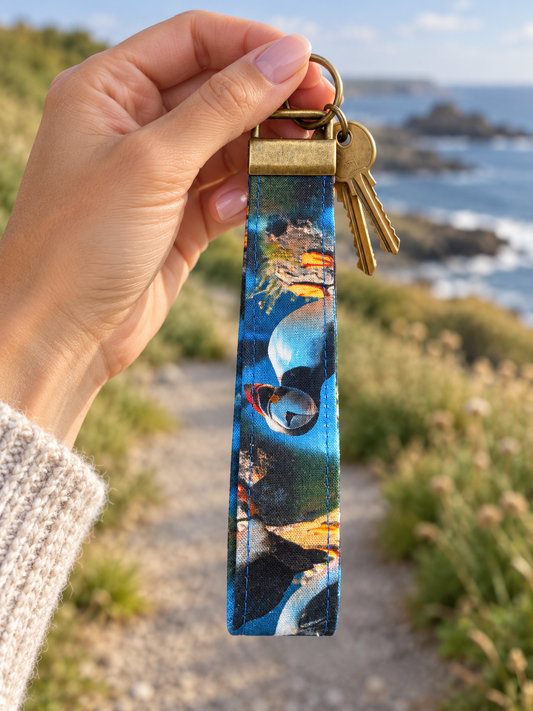 Puffin Key Fob Wristlet Lanyard