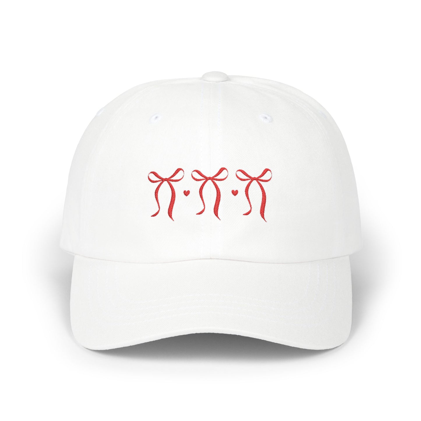 Embroidered Red Bows Cap
