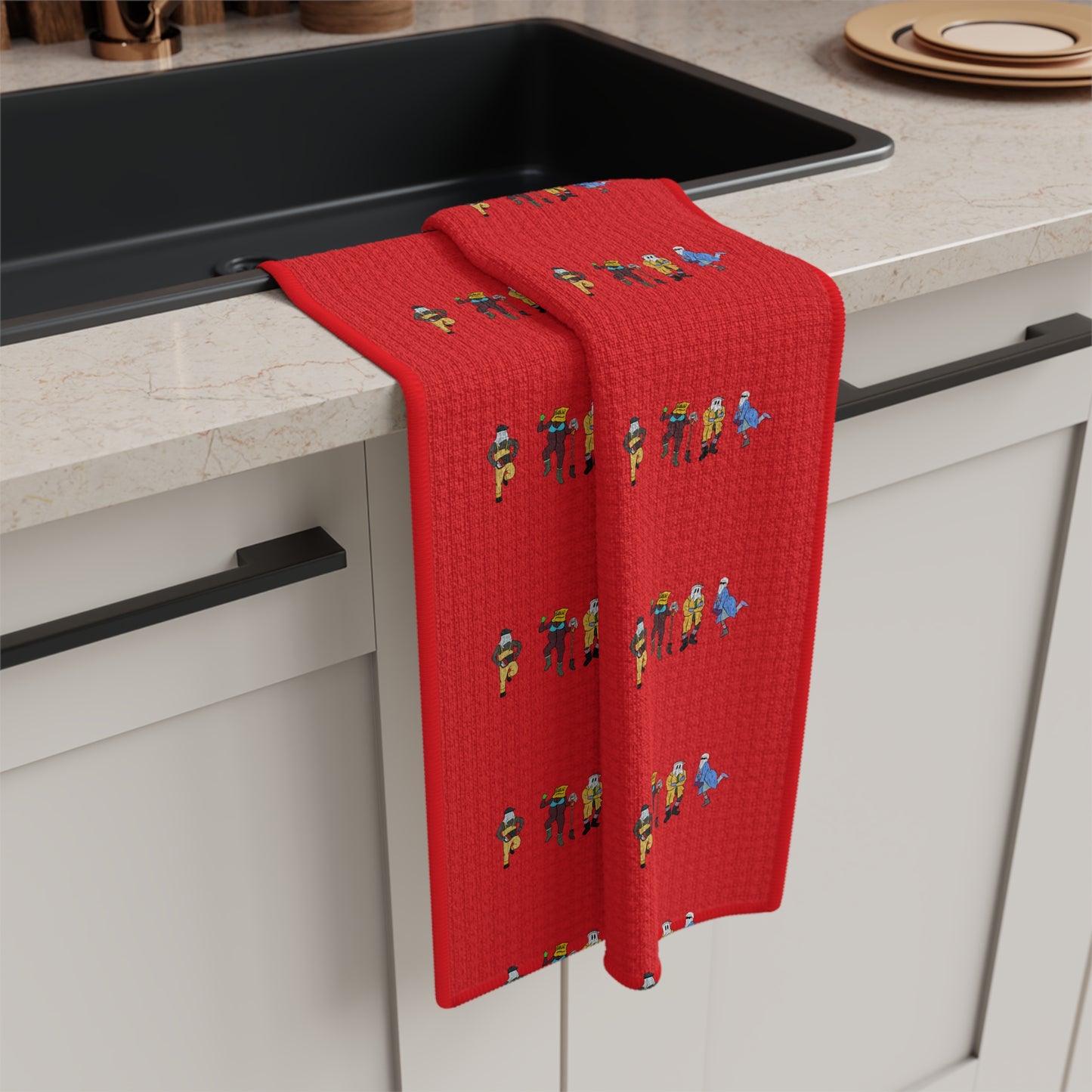 Mummer Microfiber Tea Towel - Red