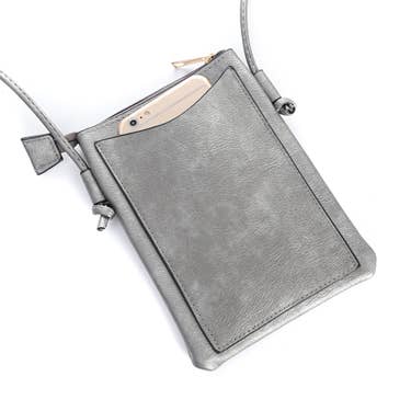 Anchor Crossbody Bag With Cellphone Pocket - Grey