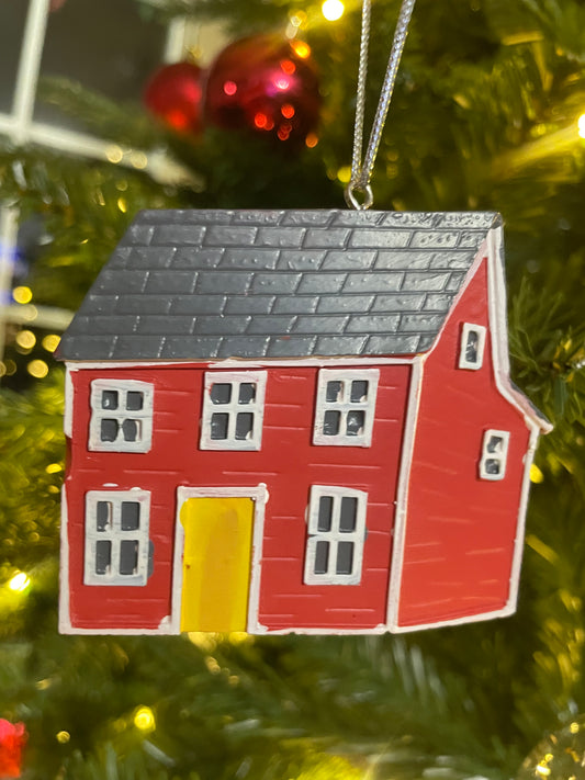 Saltbox House Ornament - Red