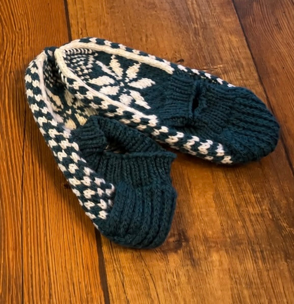 Snowflake Handmade Knitted Slippers
