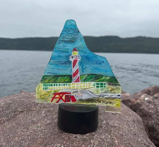 Newfoundland Lighthouse Acrylic Hand Painted Light Up Display