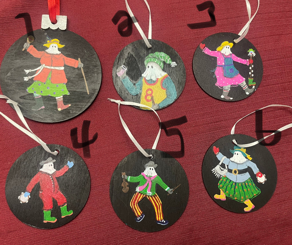 Hand Painted Wooden Mummer Ornaments