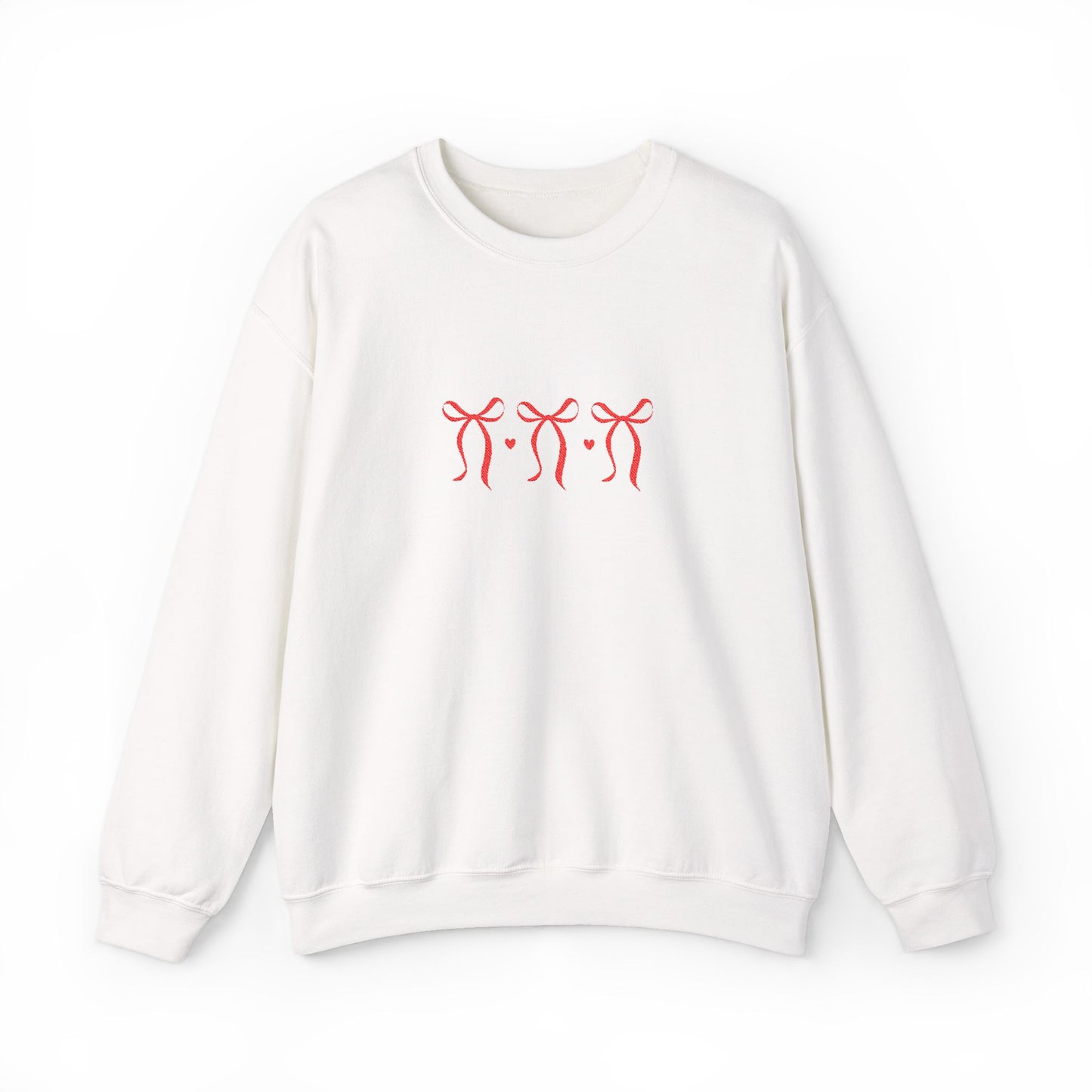 Embroidered Red Bows Sweatshirt