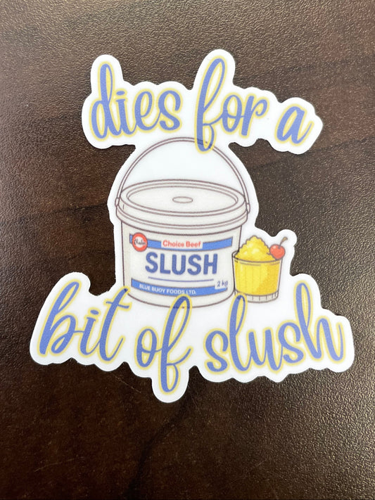 Sticker of a Newfoundland Slush Bucket & Glass