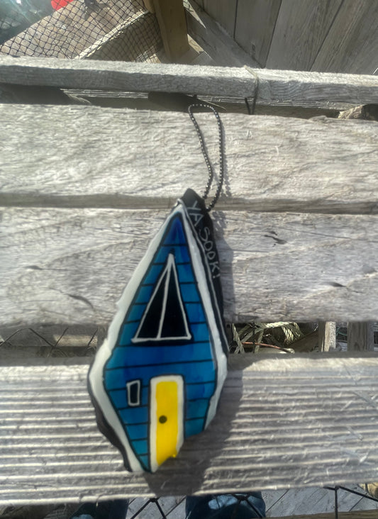 Newfoundland Stage Hand Painted Slate Ornament -Ya Sook