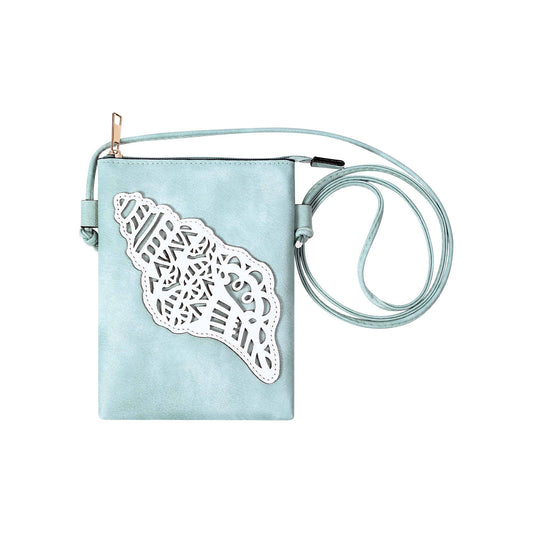 Blue Crossbody Cellphone Bag - Sea Shell