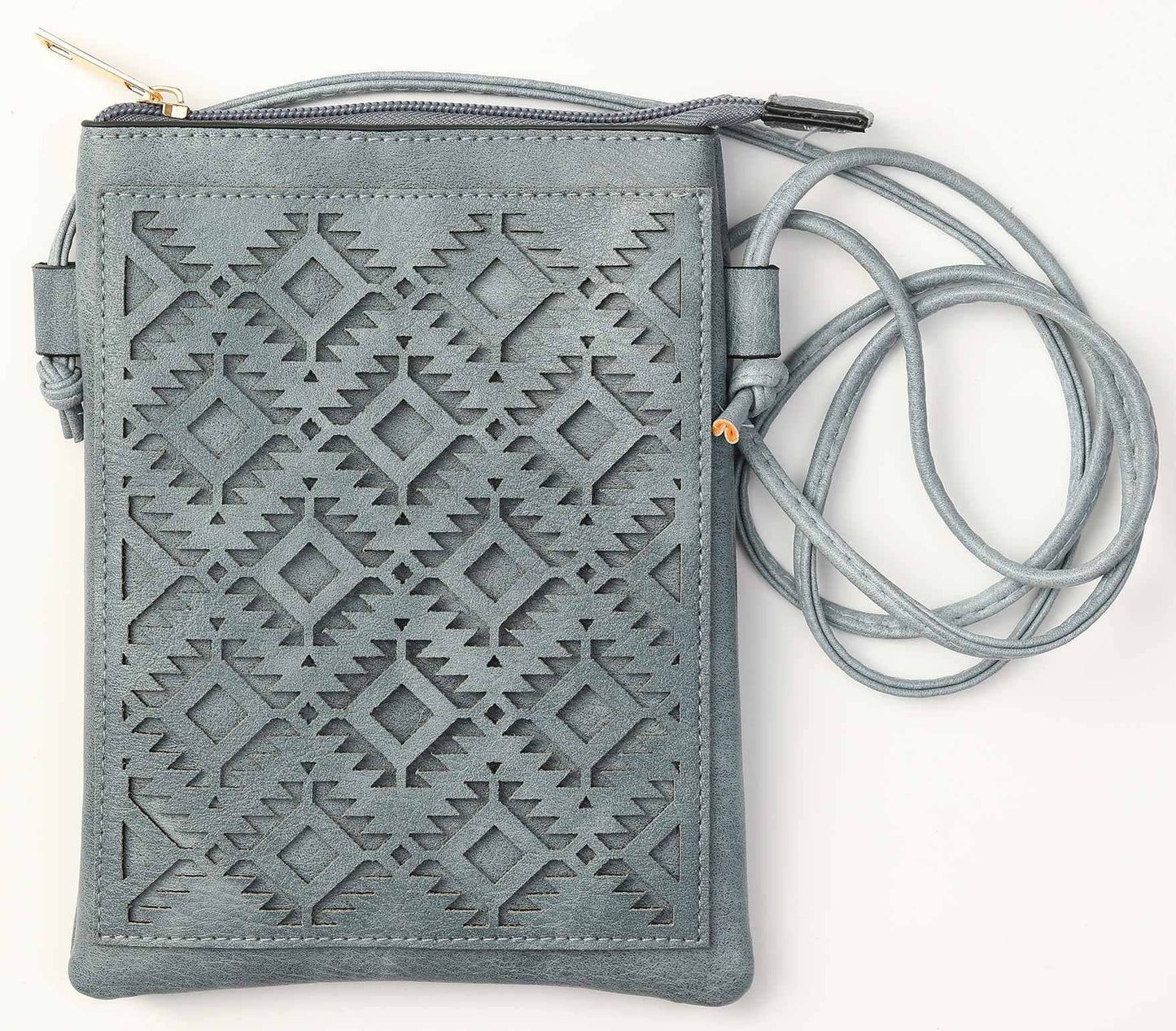 Navy Aztec cut crossbody cellphone bag