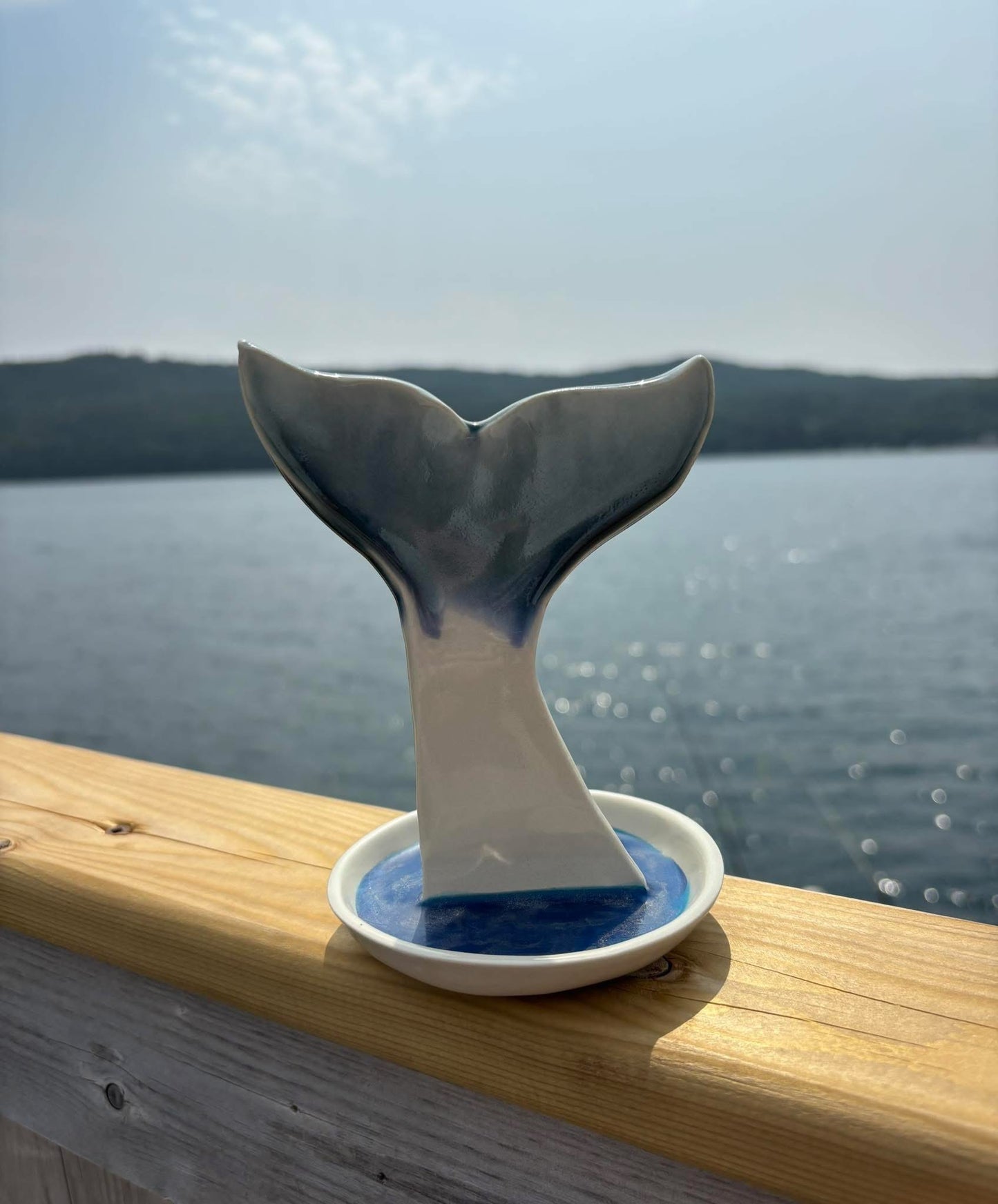 Whale Tail Pottery Trinket Dish/Jewelry Dish