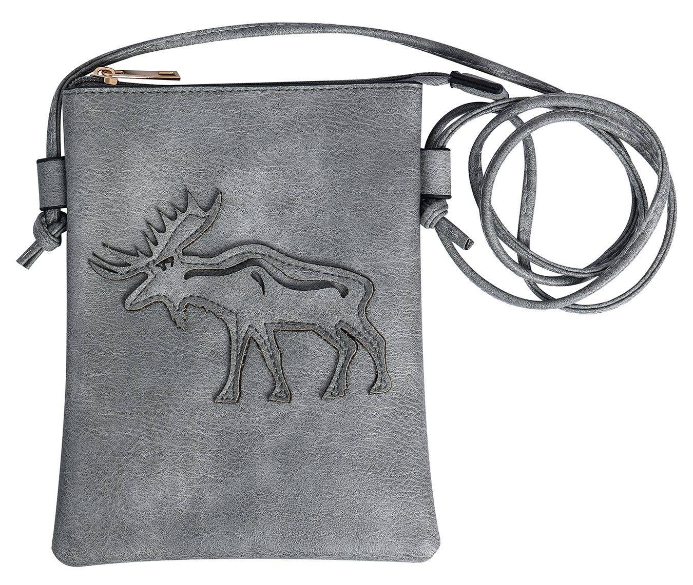 Moose crossbody cellphone bag - Grey