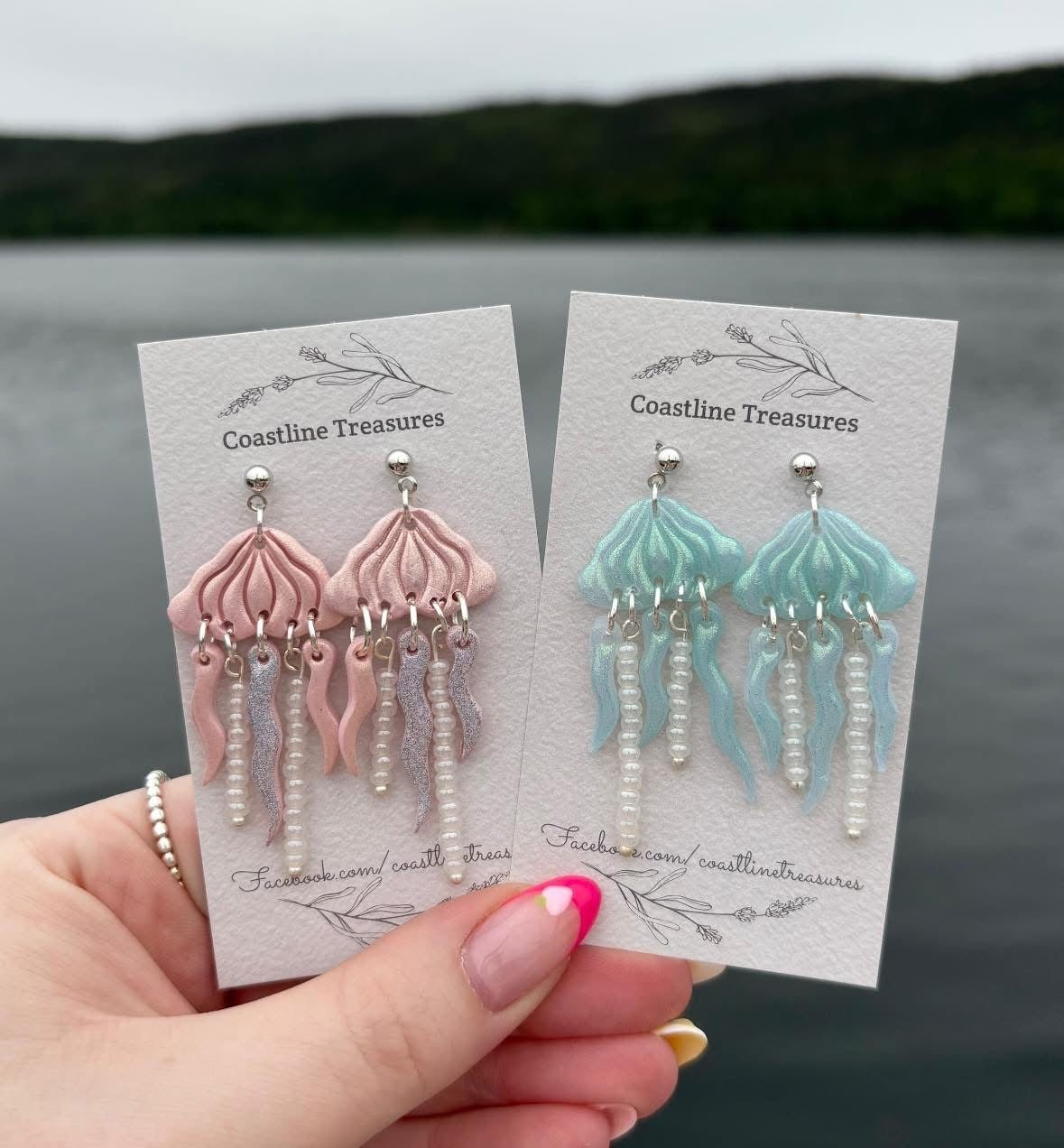 Handmade Jellyfish Clay Dangle Earrings