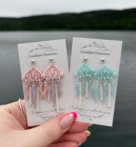 Handmade Jellyfish Clay Dangle Earrings