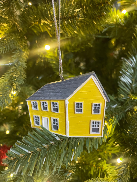 Saltbox House Ornament - Yellow