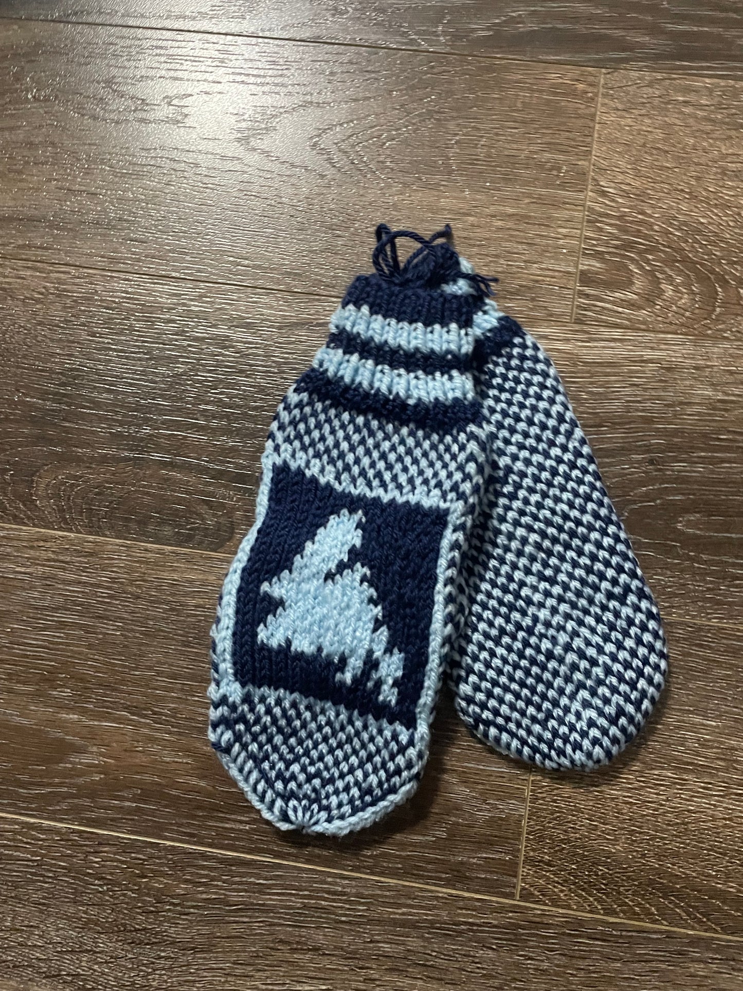 Newfoundland Map Ladies Mittens - Blue/Navy
