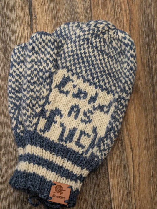 Cold As F*ck Blue/Cream Unisex Mittens