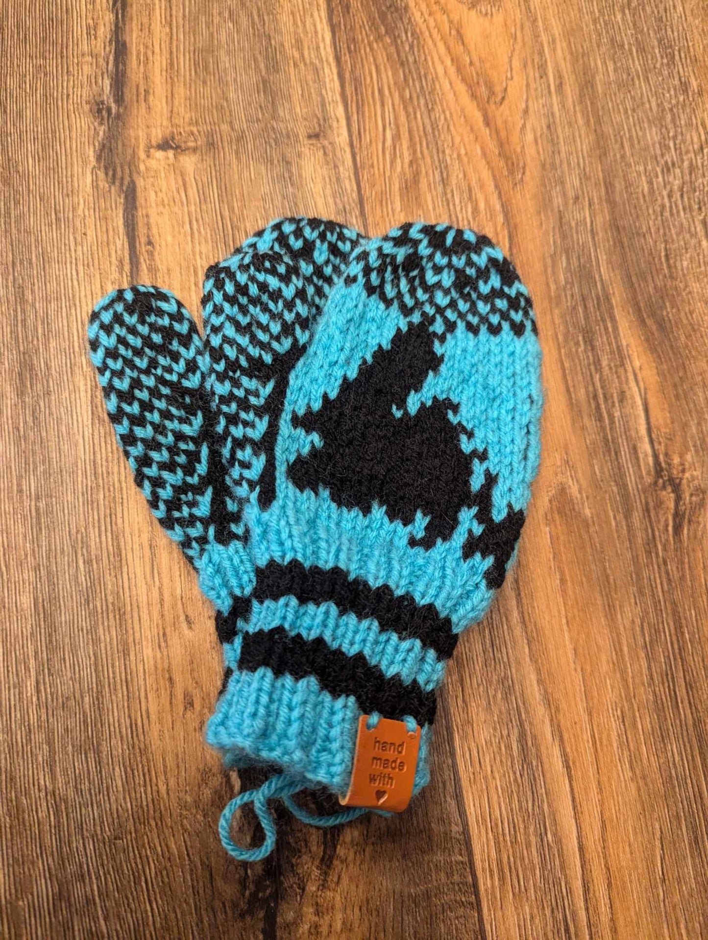 Child Newfoundland Turquoise Map Mittens