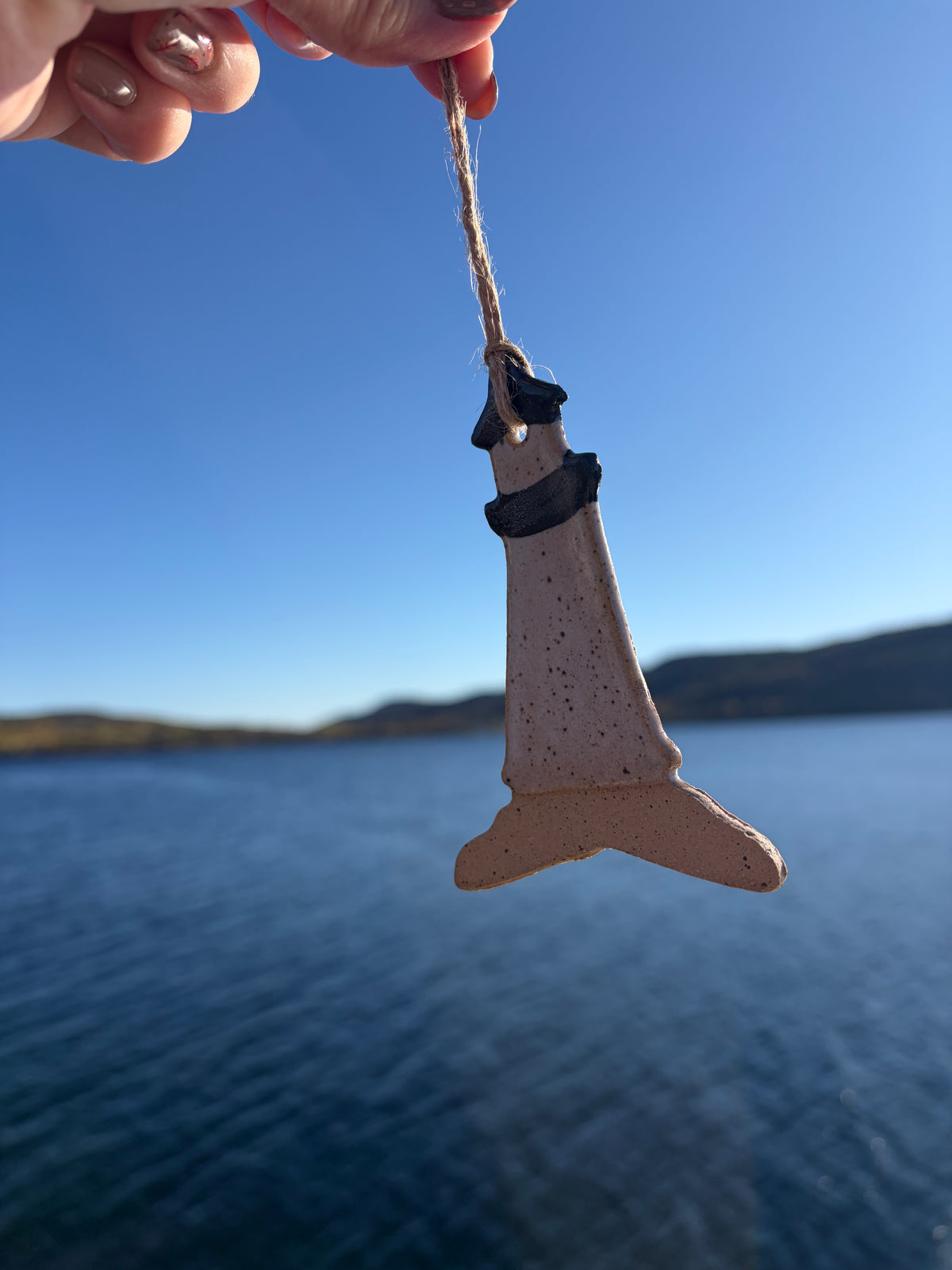 Handcrafted Ceramic Lighthouse Ornament