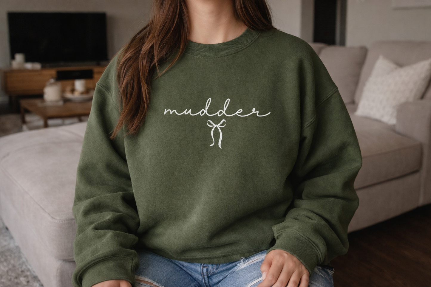 Embroidered Mudder Sweatshirt with Bow