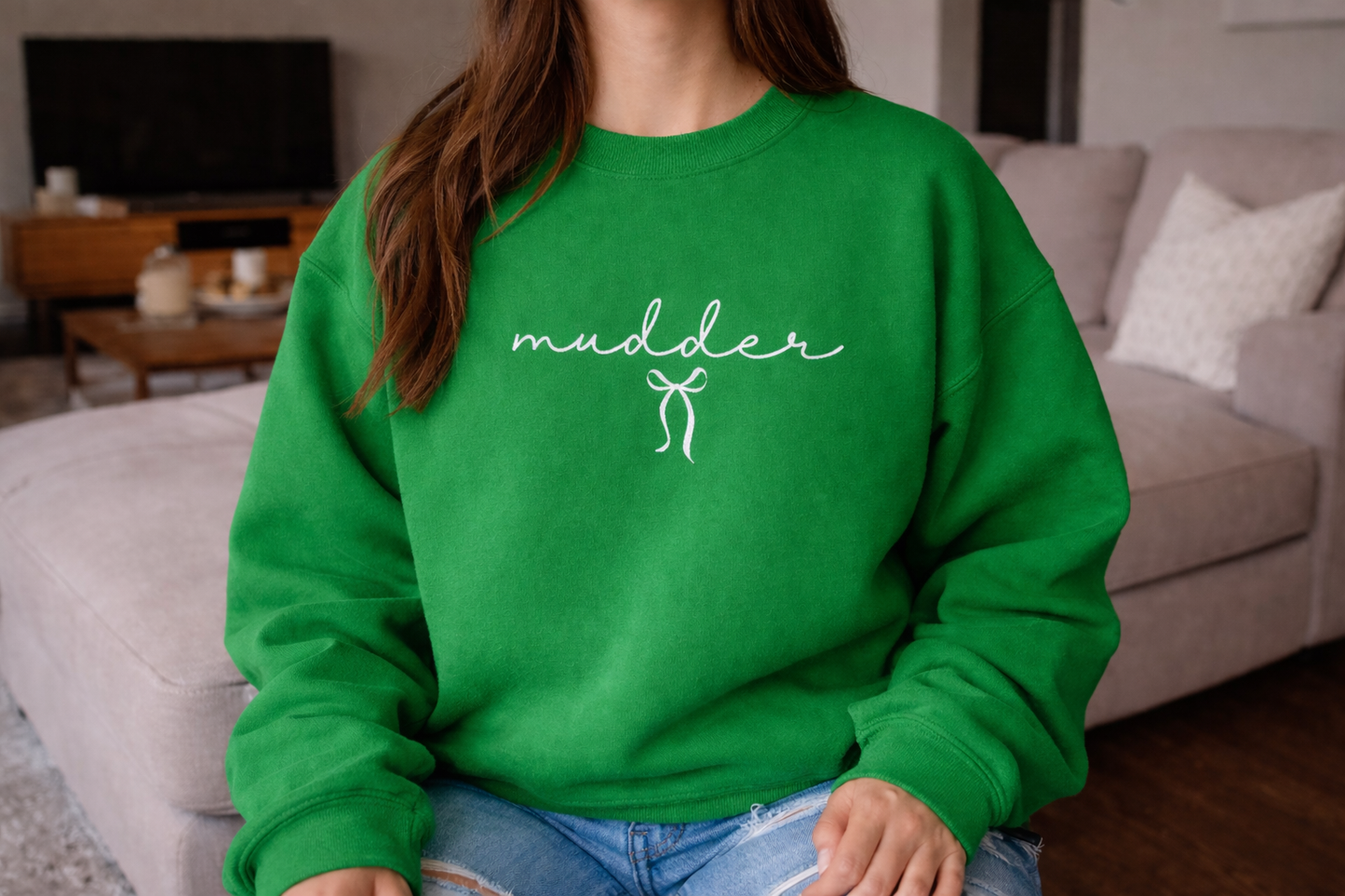Embroidered Mudder Sweatshirt with Bow