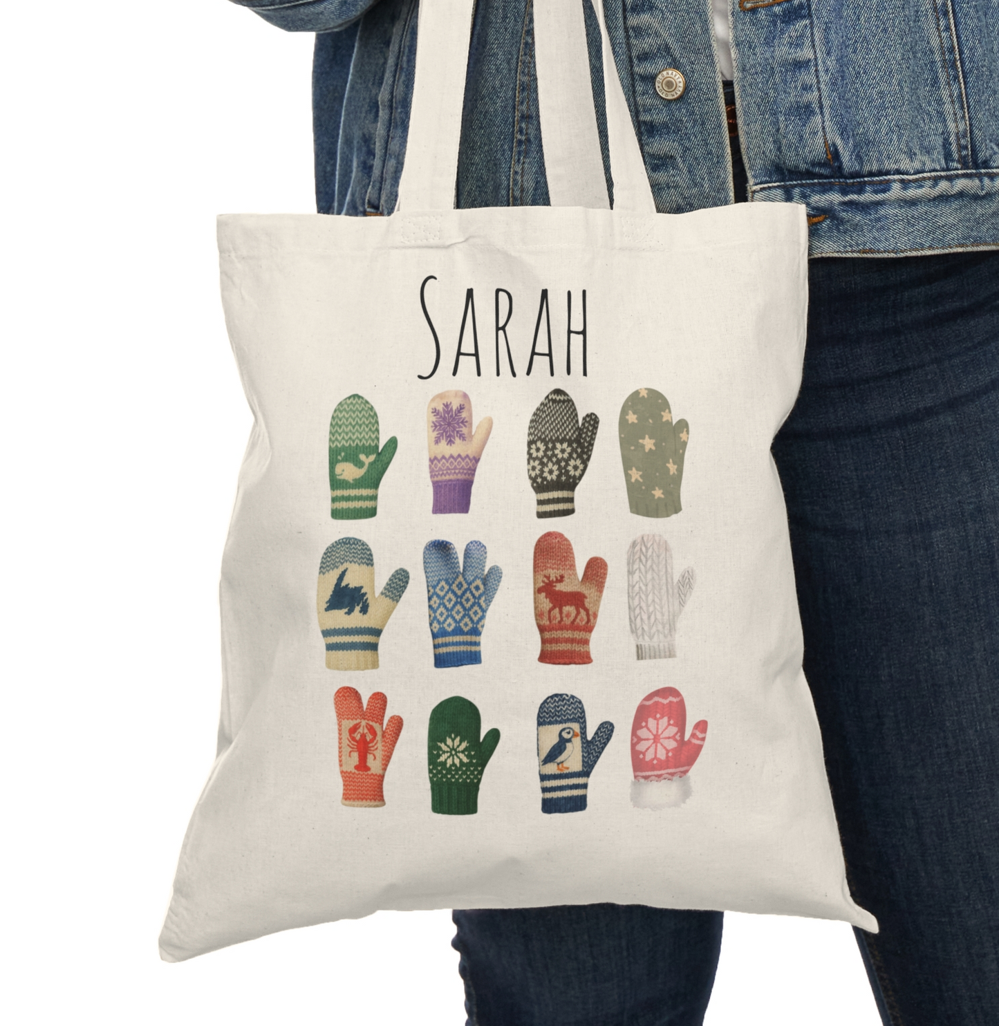 PERSONALIZED Newfoundland Mittens Tote Bag