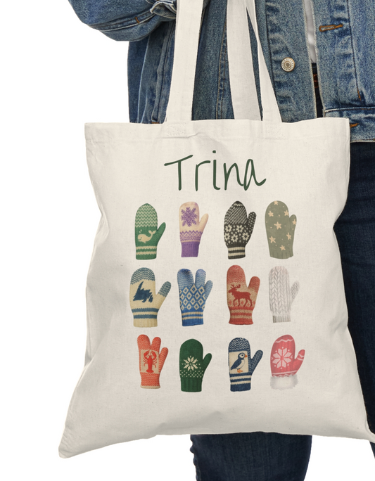 PERSONALIZED Newfoundland Mittens Tote Bag