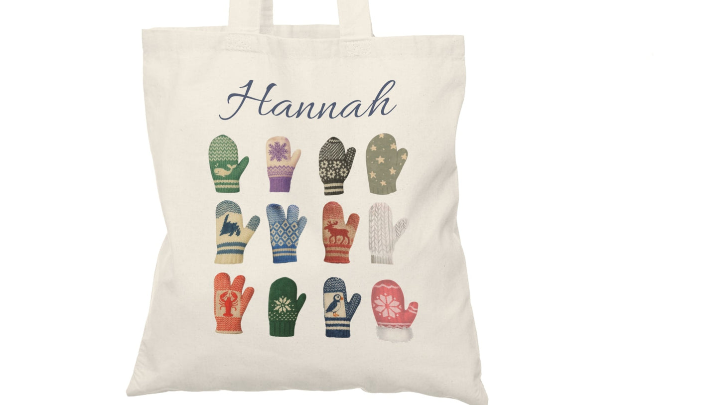 PERSONALIZED Newfoundland Mittens Tote Bag