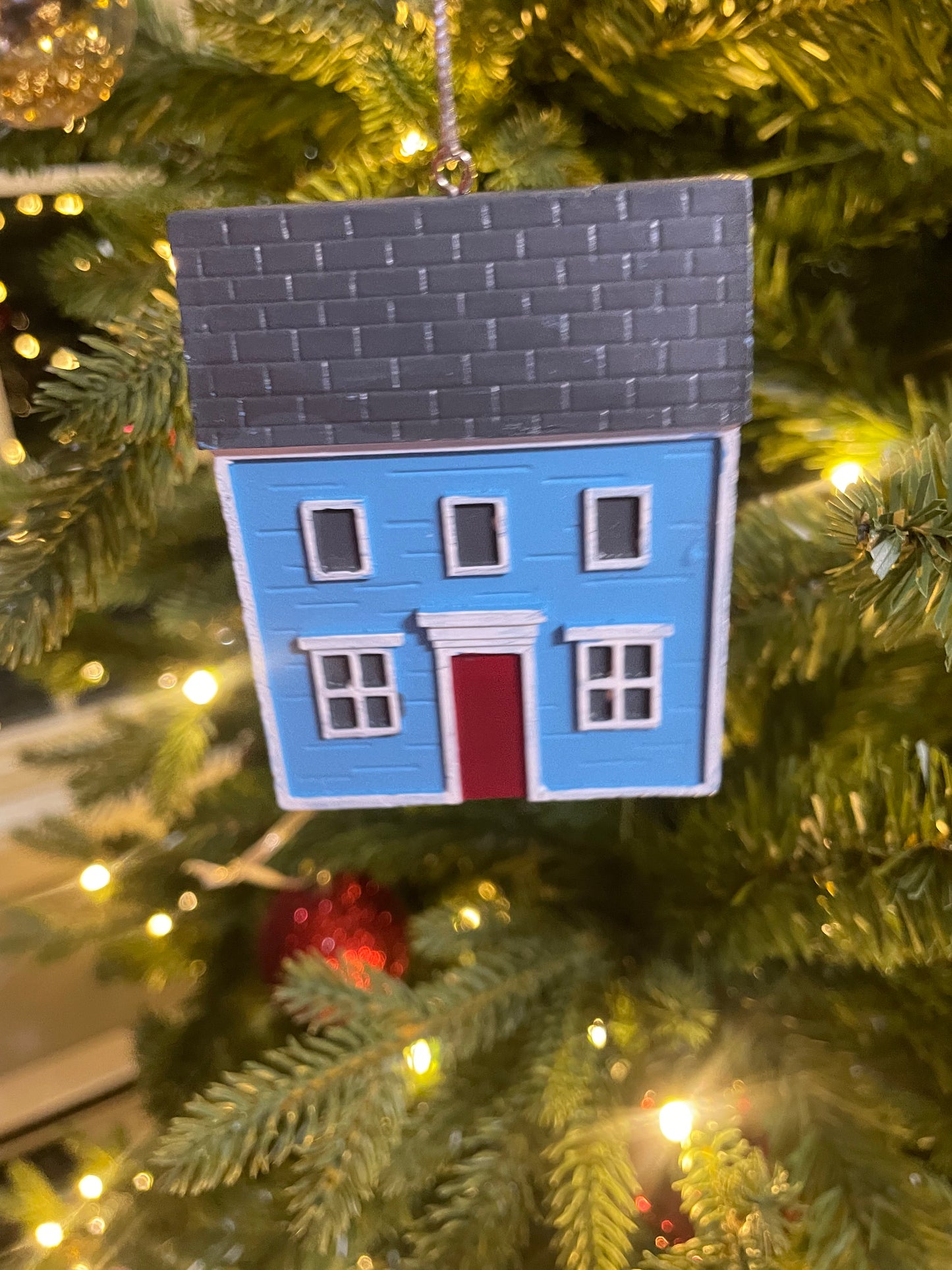 Saltbox House Ornament - Blue