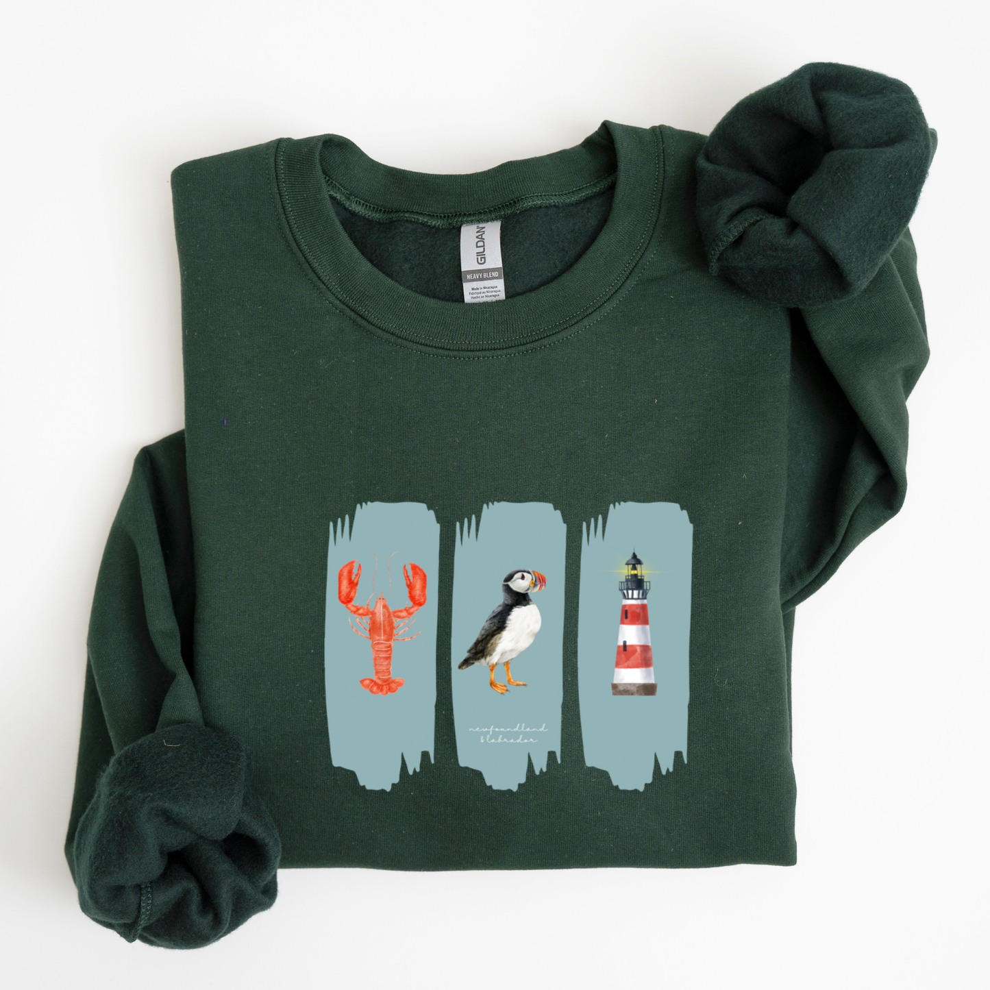Splash Lobster Puffin Lighthouse Crewneck Sweatshirts