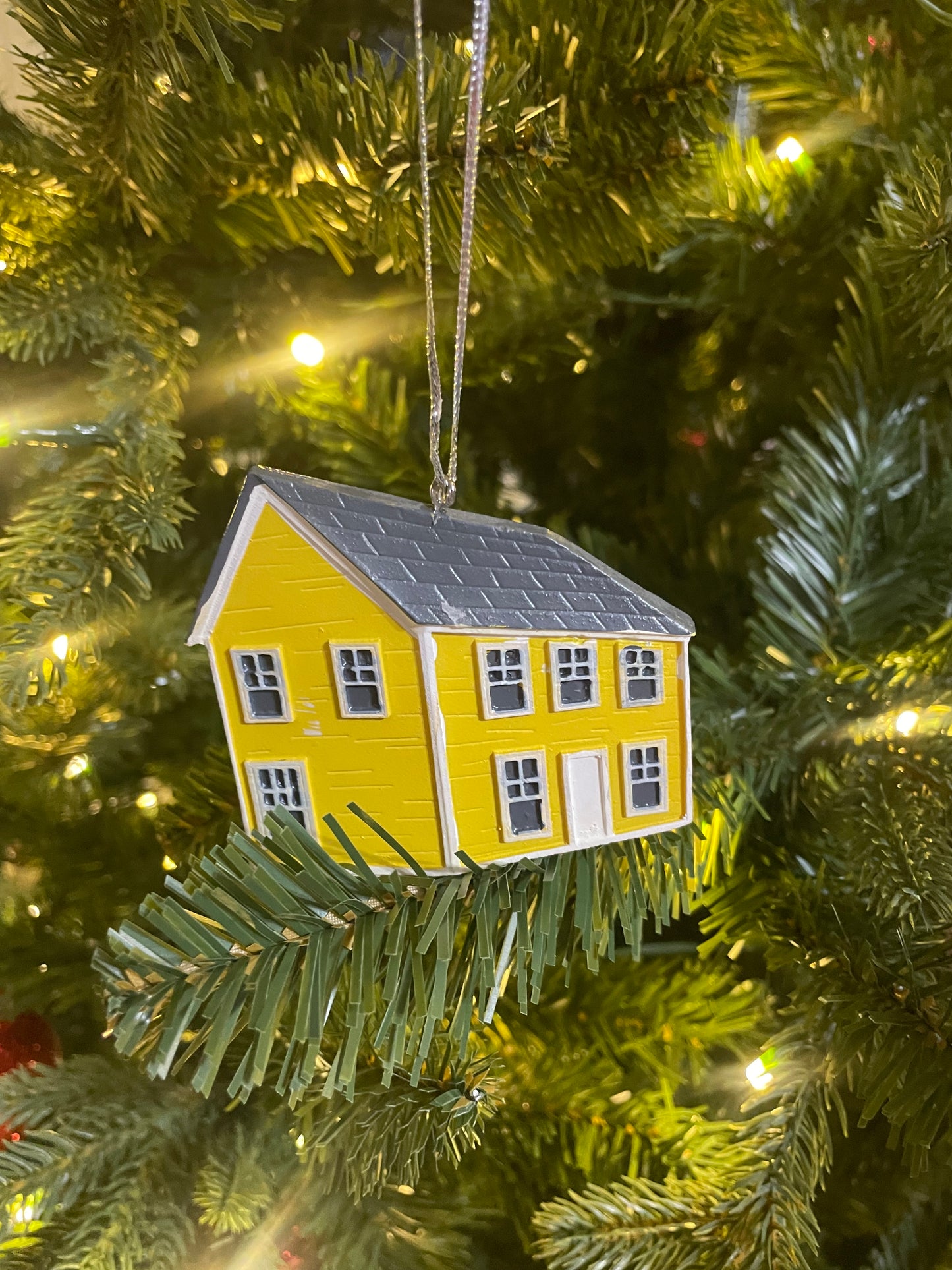 Saltbox House Ornament - Yellow