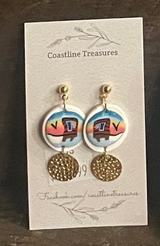 Handmade Clay Fishing Stage Dangle Earrings