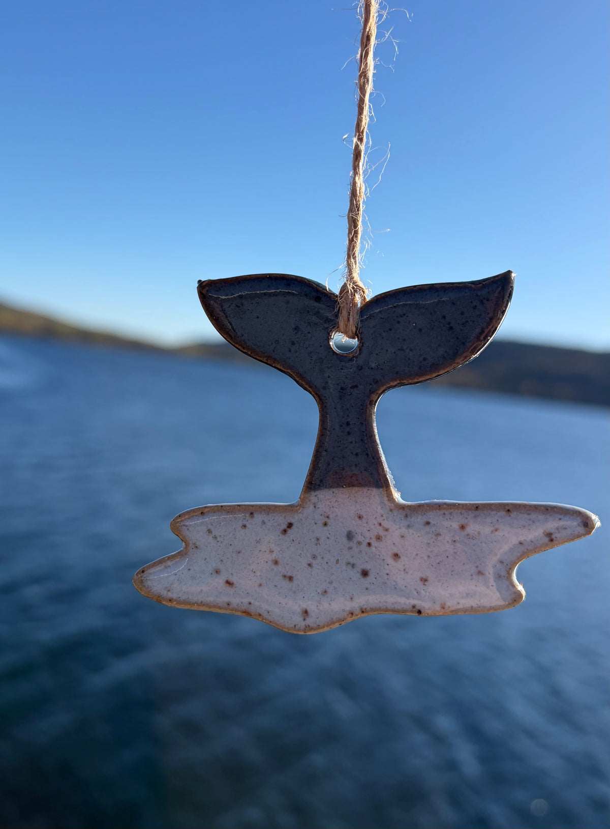 Handcrafted Ceramic Whale Tail Ornament
