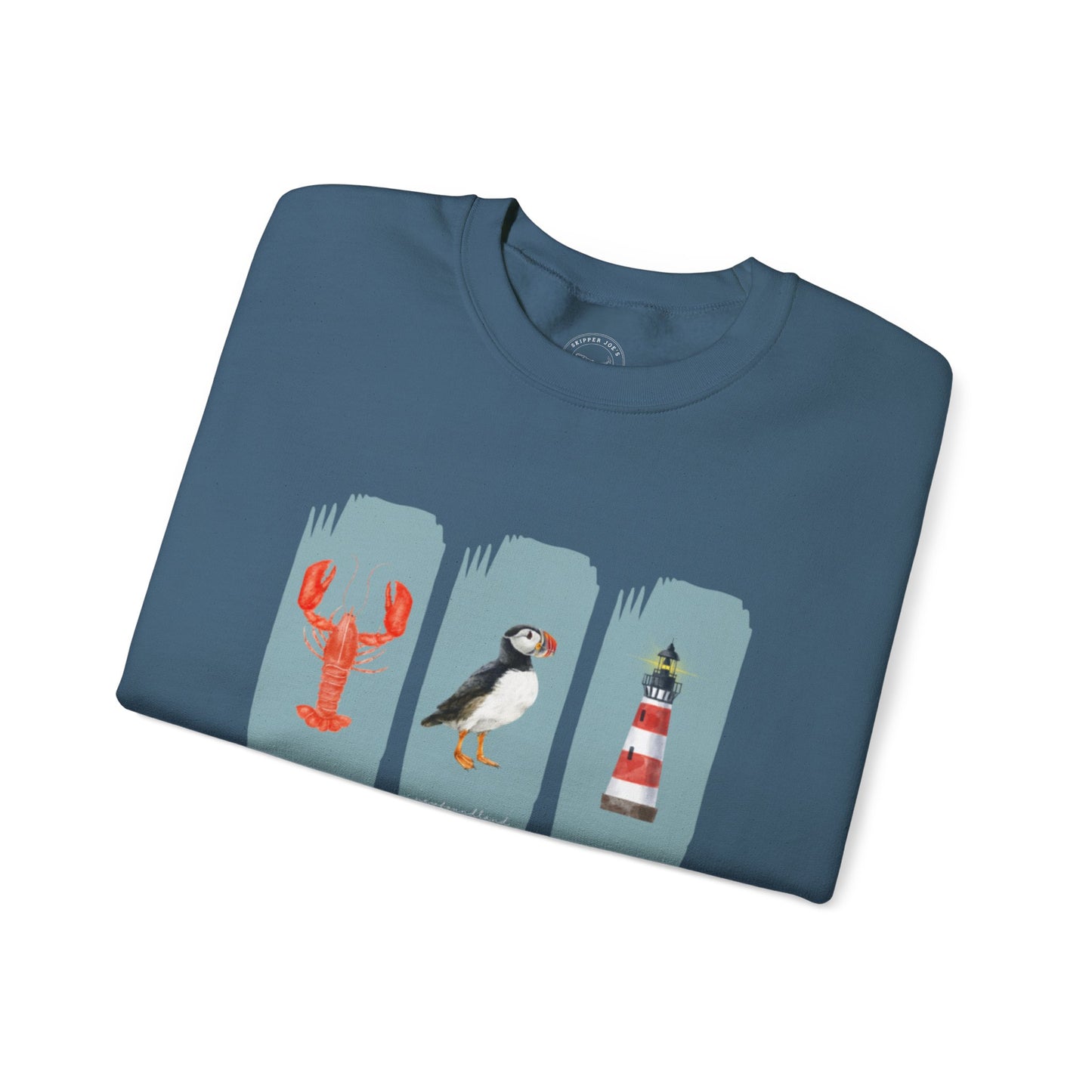 Splash Lobster Puffin Lighthouse Crewneck Sweatshirts