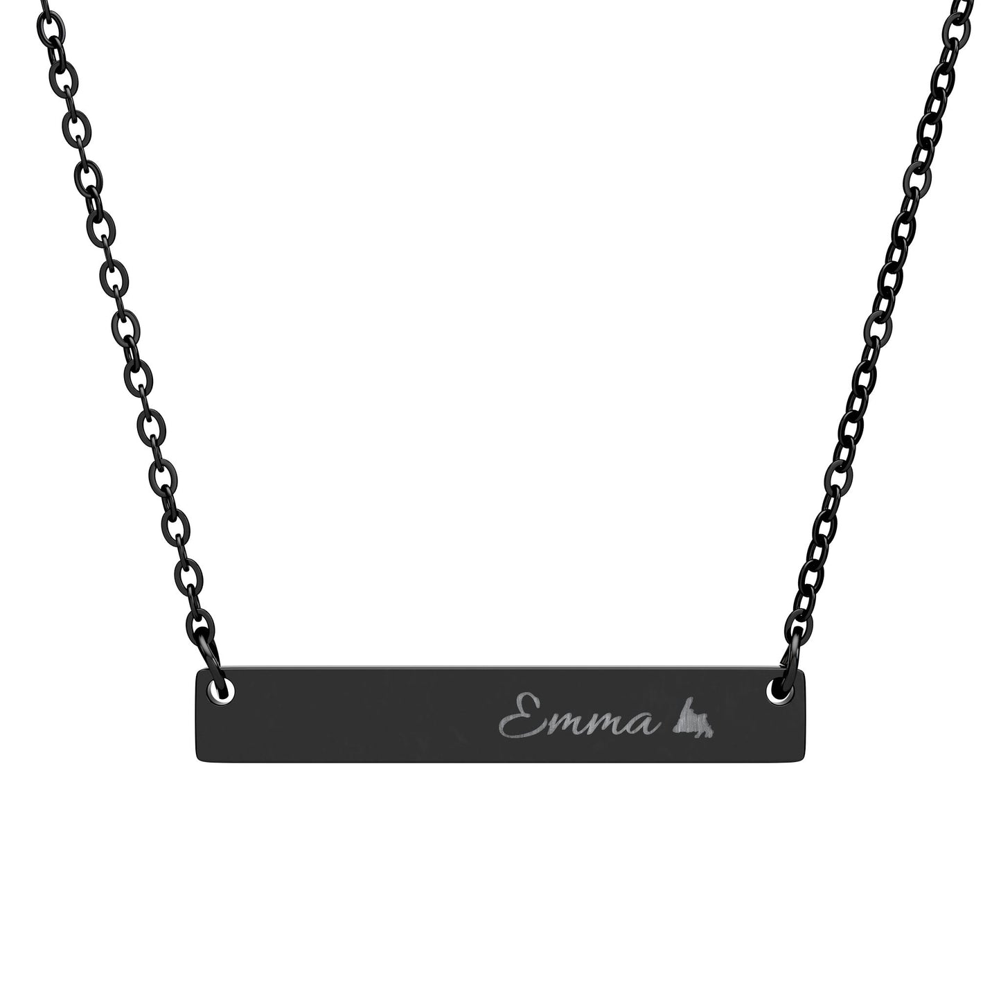 Horizontal Engraved Personalized Name Bar Necklace - 5 Colors