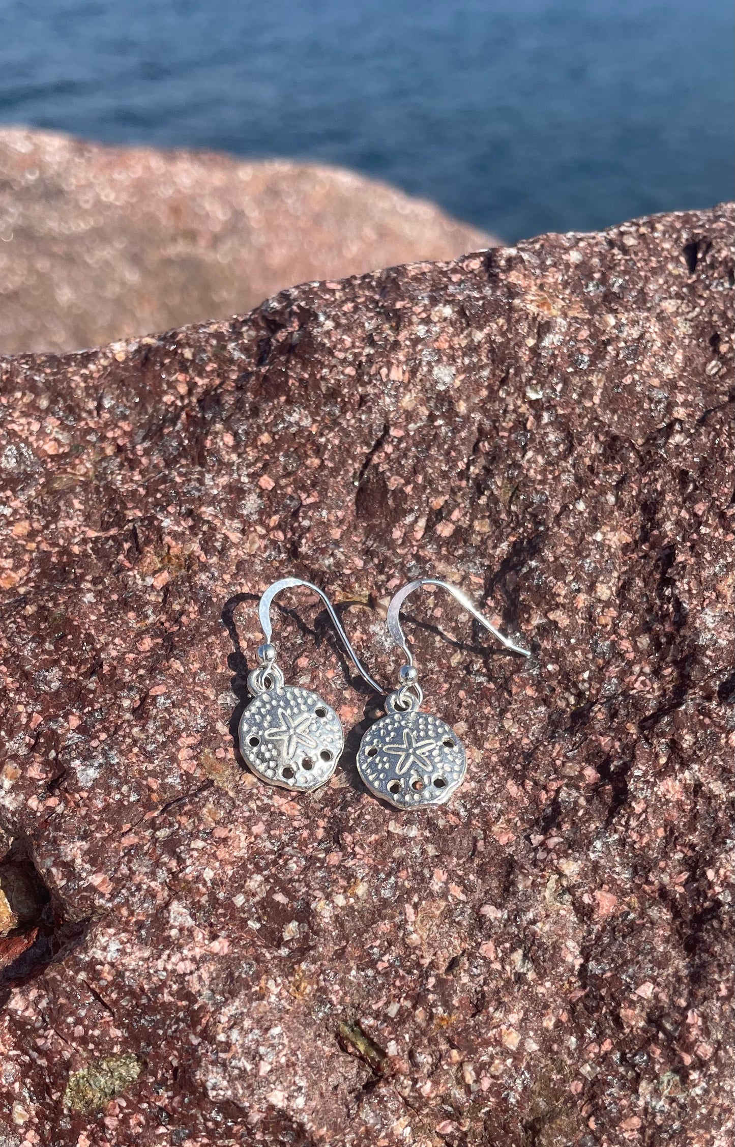 Sterling Silver Sandollar Drop Earrings