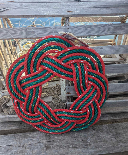 Fisherman's Rope Christmas Wreath - Dory Red/Emerald Sea